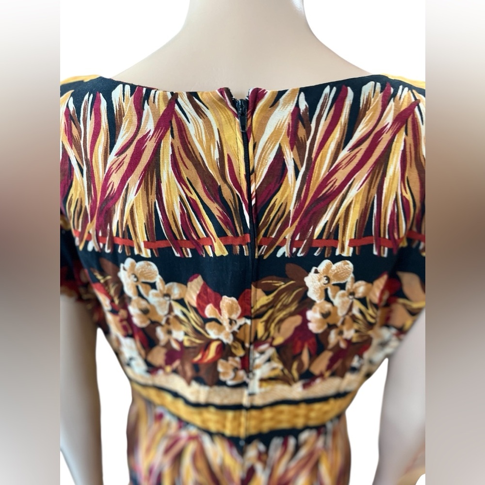 Maximalist ethnic Jessica Howard tropical beachy Print vintage Sarong Dress-10 - Picture 5 of 9